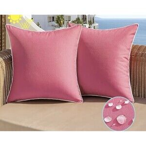 All Smiles Decorative Throw Pillow Covers Pair of 2 - 20” X 20” Hot Pink NEW